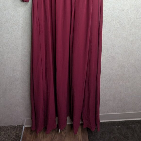 NWT EVA USA Burgundy Maxi Wrap Dress 3XL With Side Slit RARE Size - Picture 7 of 16
